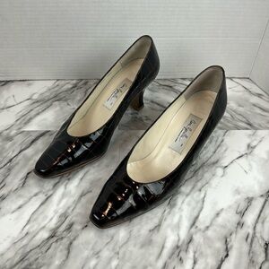 Ana Bonilla Collection vintage patent leather pump heel shoes